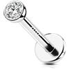 OUFER 16G Piercing Helix Filettato Interno Labret Piercing Argento 925 Orecchini Tragus Trasparente 2 mm CZ Gioielli Per Il Corpo 6 mm