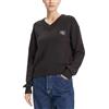 CK JEANS Maglione da Donna CK Embro con Scollo a V LV047D352G, Nero, S, Nero, S