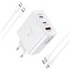 Ailawuu Caricatore USB C, 100 W 3 in 1 presa USBC caricatore rapido per iPhone, Multi Settore PD+QC 3.1A Tipo C Adattatore per iPhone 17 16 15 14 13 12 11 Pro Max X XS XR 8 7 Plus Mini SE, iPad,Samsung Galaxy