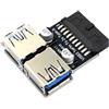 Jazuaiao HanceUSB Adattatore da 19/20 pin a uscita 19 pin, convertitori, scheda di trasferimento dati per schede madri desktop, connettori di espansione USB interna
