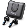 HTC Auricolari wireless NE49, Bluetooth 6.0, traduzione AI, giochi, nero