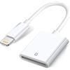 Wahbite Apple - Lettore di schede SD da Lightning a SD, adattatore per schede di memoria SD per iPhone 14/13/12/11/XS/XR/X/8/7/iPad, Plug and Play