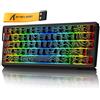 MAMBASNAKE ATTACK SHARK X68 HE 8000Hz Tastiera a scatto rapido, precisione RT 0,01 mm, cablata con interruttore magnetico, azionamento regolabile, trigger rapido, rubinetto a scatto, illuminazione RGB per PC/Mac
