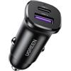UGREEN 30W USB C Car Charger, 2 Port Car Charger PD 30W/SCP 22.5W, Mini Car USB Charger with LED Light, Compatible with iPhone 15/14/13/12/11, Galaxy S24/S23/S22/21, iPad, MacBook, Pixel