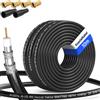 HB-DIGITAL Cavo coassiale SAT HQ135 PRO da 10 m con 2 prese in gomma + 4 connettori F placcati oro gratis | Cavo antenna satellitare quadrupla schermatura | Per impianti DVB-S/S2 DVB-C/C2