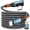 Kuject Cavo di collegamento compatibile con Oculus Quest 2, 6 m, USB 3.0 da tipo C a C, cavo di ricarica lungo in nylon intrecciato per collegare dati di alimentazione, ottimi accessori per giochi di