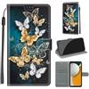 KENHONER Custodia per Samsung Galaxy A15 4G/5G, Farfalla | Portafoglio Pelle PU, Magnetica, Resistente Agli Urti, Scomparto Carte Credito, Pieghevole, Flip Libro, Motivo
