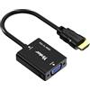 Yinker Adattatore da HDMI a VGA, convertitore da HDMI a VGA, da maschio a femmina, doppio schermo estendibile per computer desktop, monitor, proiettore, HDTV, Chromebook