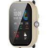 BoLuo Pellicola Custodia per Huami Amazfit GTS 4 Mini con Pellicola Temperata, Morbida Plating PC Protettivo Case Skins Copertura Shell per Huami Amazfit GTS 4 Mini Watch Accessories (beige)