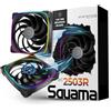 Geometric Future Squama 2503R - Ventola RGB PWM a lama inversa, 140 mm, confezione da 3, prestazioni e bilanciamento silenzioso, doppio anello di illuminazione, 5 V 3 pin indirizzabile RGB - PWM a 4