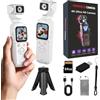 MUOXUEQN Videocamera Tascabile per Vlog 4K Interpolata con Wi-Fi, Stabilizzatore a 3 Assi, Obiettivo Rotante 330°, Sensore CMOS da 1 Pollice, Tracciamento Volti per Viaggi e Sport all'Aperto