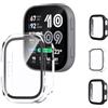 Natbok 4 Pezzi Custodia Cover per Amazfit Bip Max 50mm Pellicola Protettiva Vetro Temperato, PC Shell AntiGraffio Protettiva Custodia, Antiurto, Sottile, Amazfit Bip Max 50mm Cover