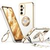 XYZ Cover per Samsung Galaxy A14 5G con Cordino, Bianco | Custodia con Doppio Anello a Forma di Cuore e Supporto - Custodia Protettiva Lussuosa per Ragazze e Donne
