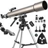 NACATIN Telescopio rifrattore astronomico da 900-102 mm con supporto Altazimut e treppiede