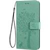 TEYYOS Custodia Folio per Motorola Moto G15, Cover in PU/TPU Pelle Flip Portafoglio con Contanti e Schede Slot, Telefono Case Custodie - Verde