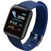 Ziyan Orologio intelligente multifunzione per uomini donne bambini messaggio promemoria musica controllo sport passo calorie D13 smartwatch sveglia 116Plus (blu)