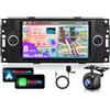 VECHTEL 4G+64G Autoradio per Jeep/Chevrolet/Chrysler/Dodge, 8 Core, touchscreen HD IPS da 6,2 pollici con DSP Carplay Android Auto GPS Wi-Fi Bluetooth FM RDS Radio Telecamera posteriore