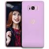 POUHYE Cover per Samsung Galaxy S8 Plus Custodia Originale, Gomma Gel di Silicone Liquida Cover con Protezione Fotocamera, Morbida Sottile e Antiurto AntiGraffio Case con Motivo a Amore Cuore Viola