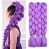 PARXITN Jumbo Braids Extension per capelli intrecciati Kanekalon, per intrecciare Crochet Twist Box Braids 24 pollici, 3 pezzi di capelli intrecciati Jumbo viola chiaro