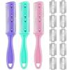 CeoxThao Set di 3 tagliacapelli con coltello per sfoltire e pettine a doppia testa, con 10 lame in acciaio inox, per diluire i capelli, styling e uso domestico, per capelli Thinning Comb