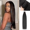 YDDM Yaki Straight Tape In Hair Extensions Capelli Veri Biadesivo Neri Naturali 18 Pollici 20 Pezzi 40 Grammi Invisible Tape In Hair Extensions Human Hair Black Women Yaki Straight Tape Ins