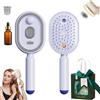 Pnedeodm Electric Spray Air Cushion Massage Comb,3-in-1 Rechargeable Steam Hair Straightener Brush with Nano Mist, Self Cleaning Detangling Hair Brush for Frizz Control and Scalp Care (Purple)