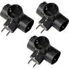 POLY POOL | PP2350.13 Adattatore Spina Schuko Adattatore con 3 Prese Schuko Standard Tedesca e Spina 16A Adattatore Multipresa di Colore Nero