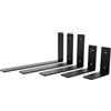 HEVVA 2 x staffe per scaffali, 10/15/20/25/30 cm, Freiberg, supporto da parete a forma di L, console, supporto per scaffali | (set da 2 - nero, 10 cm)