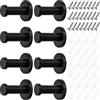 Heveer Appendiabiti da Parete in Acciaio Inox Nero Ganci per Cappotti Rotondo 50mm per Cappotto Asciugamano Cappello 8 Pezzi