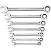 GearWrench 9317 Set di chiavi SAE combinate a cricchetto a 12 punti a 72 denti, 7 pezzi