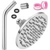 DMJJSD Soffione doccia a pioggia da 20,3 cm, regolabile a 360°, set con soffione doccia, prolunga per soffione doccia, 2 nastri di tenuta filettati, in ABS rotondo, soffione doccia a pioggia, soffione