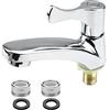 quiodok 1 PCS Argento Rubinetto Da Bagno Classico Miscelatore Lavabo Installazione Facile Miscelatore Bidet Bagno Monocomando Con Due Filtri per Bagno, Cucina, Wc