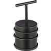 Relaxdays 4X Fermaporta con Manico, Blocca Porta & Finestra, Rotondo & Alto, da Interno, Acciaio & Gomme, D: ∅7 cm, Nero