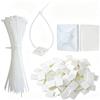 Kinesgsg Plastica Fascette, Autobloccanti, Plastica Fascette per Cablaggio in Nylon, Resistenti a Rottura, Bianco Plasticas Stringicavo, Riutilizzabile, Si Applica a TV, Laptop, Casa e Ufficio
