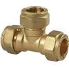 ODSUPPLIES Raccordo a T a compressione in ottone, 22 mm, confezione da 2 | confezione da 2
