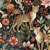 LZH-LP Carta da Parati Autoadesiva, 44x300CM Motivo Leopardato Tropicale Pellicola Decorativa Rimovibile Senza Soluzione di Continuità con Animali Della Foresta per Decalcomanie da Parete