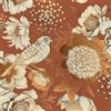 ReWallpaper Pellicola Adesiva Mobili Fantasia Uccelli e Fiori Terracotta Oro Carta Da Parati Autoadesiva Vintage Floreale 44.5CMx3M Rotolo Decorativo per Muro Camera Da Letto Soggiorno