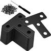 Wopanxye Supporti piatti in acciaio inox, 24 pezzi 50 x 50 mm, piedini di montaggio in metallo, piastre in metallo piatte a forma di T, per riparare giunti in legno, sedie, librerie, scrivania