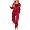 Vlazom Pigiama Donna Flanella Pigiami Due Pezzi A Maniche Lunghe Invernali | Flanella Morbida e Calda, Tasca Petto Pratica, Scollo a V Elegante, Disponibile in Più Colori Tinta Unita