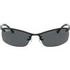 Ray-Ban - Occhiali da sole RB3183P Top Bar Rettangolari, Uomo, Black (002/81 Black)