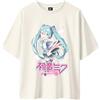Stone Kids T-Shirt Donna Anime Hatsune Miku - Taglio Oversize, stampa ad alta definizione francese, eco-compatibile, taglia XS-XL, beige, L