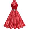 Odizli Rockabilly, abito da donna anni '50, vintage, con allacciatura al collo, a pois