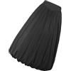 carotoe Gonna lunga a bolle elastica in vita A-Line plissettata volant fluida palloncino Maxi gonne con tasche Vita elastica Orlo a palloncino Gonna a trapezio con tasche