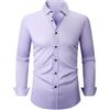 Generic Camicie da uomo a maniche lunghe da uomo camicia di lino regular fit business casual button down camicia estiva stretch tinta unita tees
