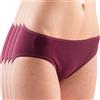 HERMKO 1031 Slip a Vita Media da Donna 100% Cotone Biologico, certificati Secondo Lo Standard Oeko-Tex 100, Mutande con Elastico, Franco Fabbrica - Confezione da 4 Pezzi