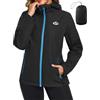 CMTOP Giacca Antipioggia Donna Impermeabile Donna, Leggero Packable Giacca a Vento, Traspirante Sportiva Raincoat con Cappuccio e Tasche per Trekking Campeggio Ciclismo Corsa