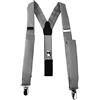 TigerTie - Bretelle sottili unisex a forma di Y, con 3 clip extra forti, tinta unita, bretelle in diversi colori a scelta, grigio., Taglia unica