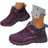 Generisch Scarpe invernali impermeabili da donna, stivaletti corti, eleganti, da neve, trekking, da trekking, comode scarpe in pelle, a piedi nudi, O viola, 38 EU