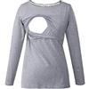 Smallshow Donna Top per Allattamento a Maniche Lunghe 3 Pack