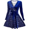 BOTCAM Abito nero glitterato alla moda, elegante, casual, stampa flash, abito casual corto da donna
